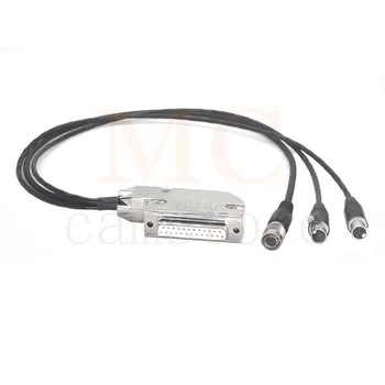 DB25 Audio Výstup Kábel 2 x TA3F a hirose 4pin Elektronika Kábel pre Wisycom Sennheiser pre Sony Prijímač