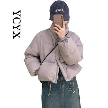 YCYX Ženy krátke dole kabát na Jeseň Zimné Bundy 2023 Nové Ženské Módne 90% Biele Kačacie Nadol Kabát Elegantné Topy kórejský štýl