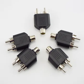 1 ks 2 RCA Y Splitter AV konektor Audio Video Konektor Converter kábel Muž Žena Plug 2 v 1 Adaptér