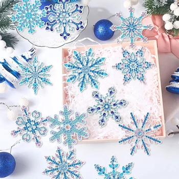 1 Set Plný Drahokamu Snowflake Prívesky Pre DIY Keychain Šperky, Takže Materiál Pack Doma Vianočný Stromček 2024 Nový Rok Dekor