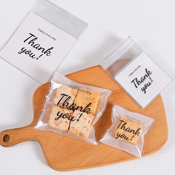 100ks/Veľa Ďakujeme, že Ste Cookie Chlieb Tašky Svadobný Dar Balenie Vrecia Plastové Samolepiace Tašky Narodeninovej Party Candy Tašky