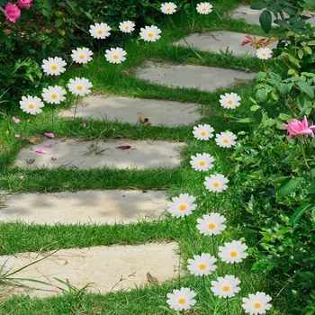 10pcs Outdoor Záhrada a Nádvorie Dekorácie PVC Simulácia Daisy Pól Kvet Veľké Veľkosť