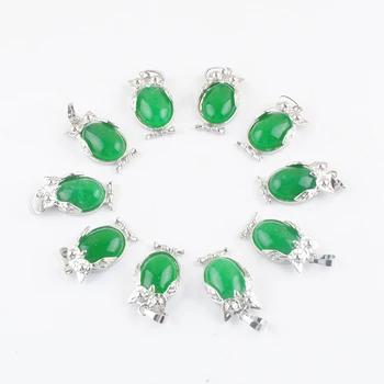 10Pcs/Veľa Green Jade Drobné Sova Zvierat Tvarované Prívesky Prírodného Kameňa Reiki Lucky Charm Šperky Ženy, Muža, Darček Príslušenstvo TN4660