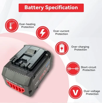 18V 8000mAh Náhradná Batéria pre Bosch Profesionálny Systém Akumulátorové Náradie BAT609 BAT618 GBA80 21900