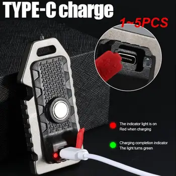 1~5 KS Mini LED Baterka Keychain Svetlo 5 Režimov Červená Modrá Ramenný Polícia Ľahké Nepremokavé Nabíjateľná Kempingové Svietidlo Fľašu