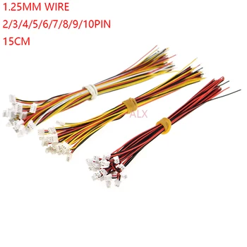 20PCS 150MM mini micro JST 1.25 2/3/4/5/6/7/8/9/10 pin female konektor konektor s drôtom 1,25 MM komã © tou je 2p/3p/4p/5p/6p/7p/8p/9p/10p kábel