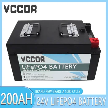 24V 200AH LiFePO4 Batérie, Vstavané BMS Lítium Železa Fosfát Bunky Pack Pre Nahradenie Väčšina Záložné Napájanie Domov na Skladovanie Energie