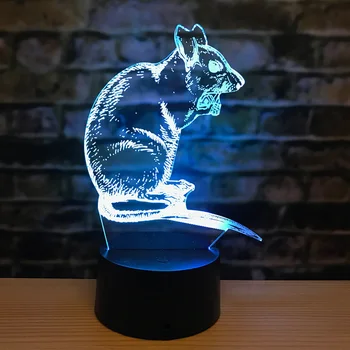 3D Malé Nočné Svetlo LED Svetlo 12 zverokruhu Zverokruhu Potkan OxTigerRabbit Drak Had HorseSheepMonkey ChickenDog Ošípaných Malá stolná Lampa