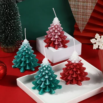 3D Veľké Vianočné Borovice, Silikónové Formy DIY Voňajúce Mydlo Sójový Vosk Aróma Sviečkou, Takže Domova Živice Tortu Formy na Pečenie Nástroje