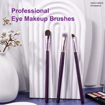 3ks Fialová Professional Eye make-up Štetce Obočie Obrys Kefa Obočie Kefa Eye Shadow Brush Rozmazať Krásy make-up Nástroj Nové
