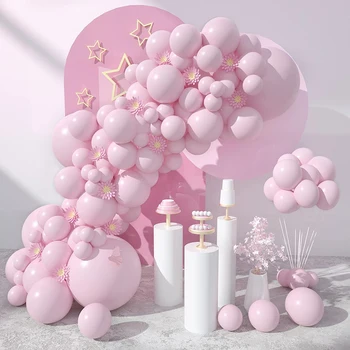 45pcs Ružové Balóny Garland Arch Auta Pink Baby Sprcha Balón Svadobné Dieťa Happy Birthday Party Dekorácie Zásoby Hélia Globos