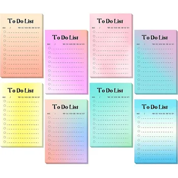50Sheets Gradient/Fluorescenčné Farby Poznámka Knihu Plán Notebook Zoznam Zoznam Tearable a Lepidlo Poznámka Nálepky