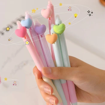 6Pcs Láska tvar vymazateľné pero kawaii gél perá kórejský papiernictvo roztomilý Candy farby, perá školské potreby kancelárske príslušenstvo nastavenie pera