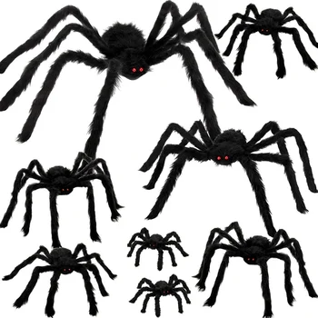 8PCS Halloween Spider Dekorácie Giant Spider Vonkajšie Halloween Dekorácie, Realistické Veľké Strašidelné Spider Rekvizity