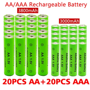 AA AAA nabíjateľné AA 1,5 V 3800mAh 1,5 V AAA 3000mAh Alkalické batérie baterka hračky, hodinky, MP3 prehrávač nahradiť Ni-Mh batérie