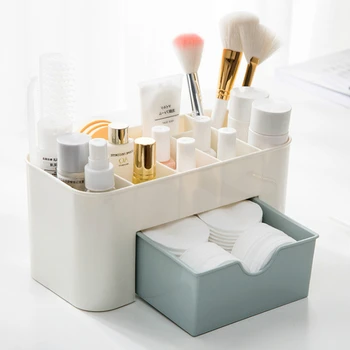 Akryl Plastové make-up Organizátor skladovací Box so Zarážkou Bavlnenou handričkou Stick Skladovanie Prípade Rúž Organizátor Kefku Držiak make-up