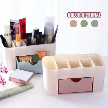 Akryl Plastové make-up Organizátor skladovací Box so Zarážkou Bavlnenou handričkou Stick Skladovanie Prípade rúž organizátor kefku držiak make-up