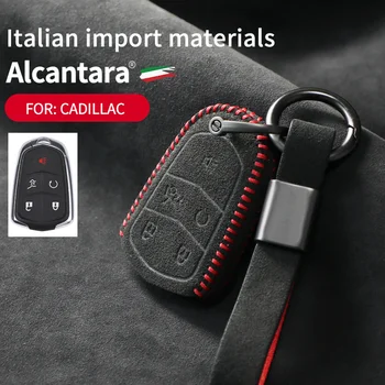 Alcantara semiš auto diaľkové tlačidlo prípade taška pre Cadillac SRX CTS ATS XTS Escalade ES XT5 XT4 CT6 XT6 CTS DTS ESV STS ELR