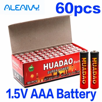 Aleaivy 60 KS Lekáreň 1,5 V AAA batérie Uhlíka Hromady UM4 Silný Výbuch -1.5 Volt AAA Non -Ortuť Batérie