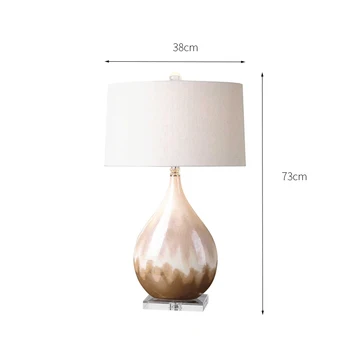 Americký Tabuľka Spálňa Nočná Lampa Osobnosť Dizajnéra Tvorivé Pearl Glaze Keramická Stolná Lampa Svetlo Luxusný Hotel Štúdia Lampa