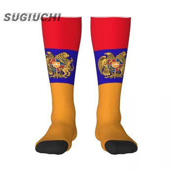 Arménsko Vlajka Polyester 3D Vytlačené Ponožky Pre Mužov, Ženy Bežné Vysokej Kvality Kawaii Ponožky Ulici Skateboard Ponožky