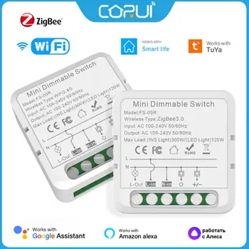 CORUI Tuya ZigBee WiFi Smart Dimmer Prepínač Modul Istič Alexa Alice Domovská stránka Google Voice Načasovanie Light Switch Pre Inteligentný Život