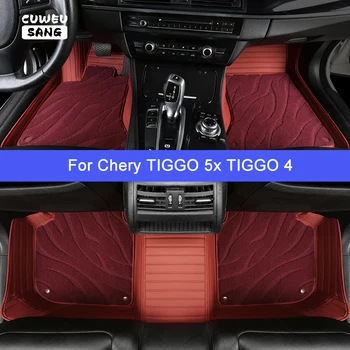 CUWEUSANG Vlastné Auto Podlahové Rohože Pre Chery TIGGO 5x TIGGO4 Luxusné Auto Príslušenstvo Nohy Koberec