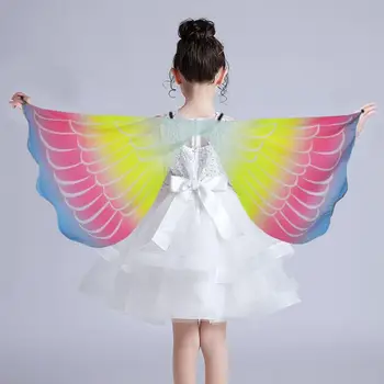 Deti Motýlích Krídel Plášť Svetlé Farby Šifón Halloween Kostým Víla Pre Domáce Stranu Výkon Dekorácie