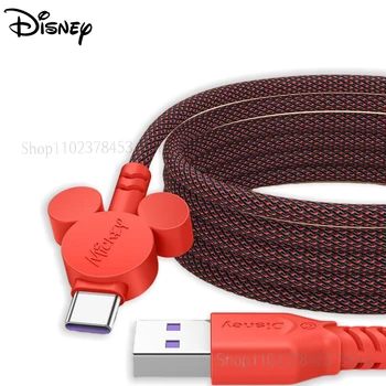 Disney Mickey Minnie Rýchle Nabíjanie Kábel, Typ-c Line Prenos Nylon Tkanie Linka pre iPhone Huawei Samsung Mobilný Telefón