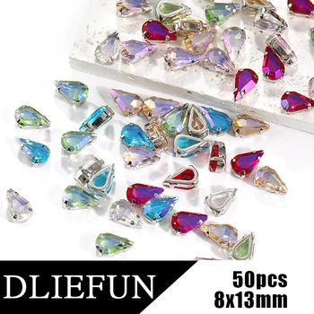 Dliefun 50pcs Lesk Kvapky Sklenenými Kamienkami Crystal Pre Oblečenie DIY Šitie Kamienkami Dekorácie Bielej Spodnej Pazúr Diamond