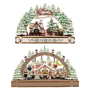 Drevené Vianočné Ozdoby Ručné Remeselnícky Tvorivé Tabuľka Dekor Centerpieces Ornament Jednoduchá Montáž Vianočné Ozdoby Pre Spálne