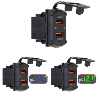 Dual USB Adaptér do Auta Pätica LED Digitálny Voltmeter pre Auto, Motocykel