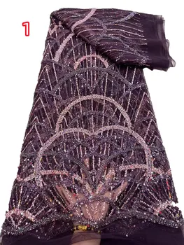 Európske a Americké troch-dimenzionální perličiek string sequin čipky čistej gázy, luxusné módne korálkové cheongsam večerné šaty
