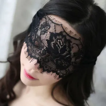 Exotické Ženy Black Duté Čipky Transparentné Očné Masky Biela Výrez Patch Zaslepil Oblečenie Štýl Obväz Popruh Sexy Oko Zahŕňa