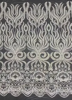 Francúzsky Tylu Čipky Textílie SYJ-1306723 Vysokej Kvality Afriky Flitrami korálky Čipky Nigérijský Čipky Textílie Na Svadby Šitie