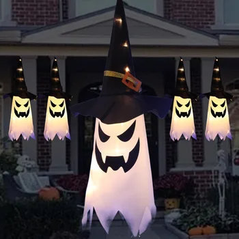 Halloween Dekorácie pre Domov Kostra Tekvica Sprievodca Ghost Blikajúce Svetlo Gypsophila Strany Svietidlo Vonkajšie Dekorácie