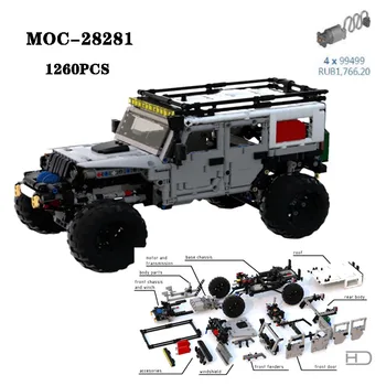 Klasické MOC-28281 Budove Bloku 4 × 4 Cross Country Jeep Montáž Toy Model Dospelých Detí Hračka Narodeniny Vianočný Darček