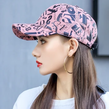 Klobúk žena lete kórejská verzia šiltovku jednoduché móda na jar a na jeseň opaľovací krém clonu klobúk lete graffiti cap