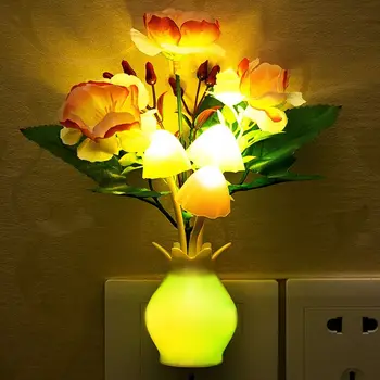 LED Húb Lampa LED Nočné Lampy Román 7-farebné Nočné Lampy 220VUS Plug Snímanie Sen Vysoký Stupeň granátové jablko Váza na Kvety