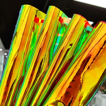 Magic Bright Materiály, Farebné PVC Transparentné Holografické Faux Kožené Textílie Pre Čalúnenie Dáždniky Papiernictvo Prípade Remeslá