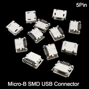 Micro USB Konektor Samica 5 Pin SMD USB Typ B Ženské Port Jack Chvost Zásuvka Konektor Pre Android Telefónu Údajov, Opravu, Výmenu