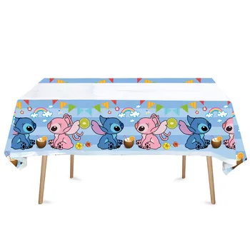 Modrá Lilo & Stitch Dekorácie Jednorazové Obrus Deti Narodeninovej Party Tabuľka Kryt Baby Sprcha Deti Riad Dodávky