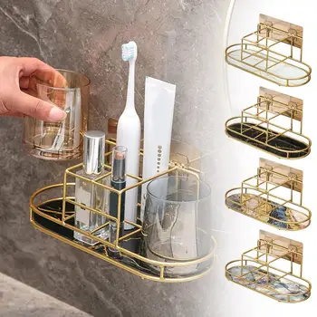 Montáž Na Stenu Kúpeľňa Úložný Stojan Pre Kúpeľňa Dodávky Bez Vŕtania Luxusných Domov Hotel Sprcha Organizátor Príslušenstvo