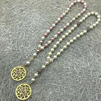 MU4541 Sklenené Perly 33 Modlitba Ruženca Korálky Pozlátené Duté Sa Kúzlo Alah Moslimských Tasbeeh Náboženské Šperky