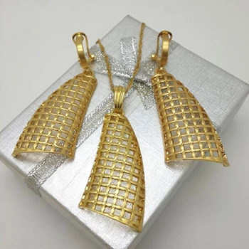 Nové Modely Prívesok náhrdelník Geometrické Visieť Náušnice Nastaviť Ženy, Svadobné Svadobné Dizajnér Vlastné Šperky Set