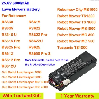OrangeYu 25.6 V 6000mAh Batéria pre Robomow Rasenroboter XR3,Rasenroboter 5000/630/635,RS612 Pro,RS612U,RS615,RS622 Pro