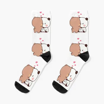 Panda A Brownie Medveď Pár Ponožky, bavlnené ponožky mužov kompresné pančuchy pre Ženy, zábavné ponožky mužov ponožky pánske