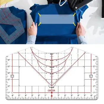 Praktické Zarovnanie Pravítko Kolo Krku DIY Univerzálne Šitie T-Shirt Design Kalibračný Nástroj Pravítko Šitie Obchod Dodávky Domáce Použitie