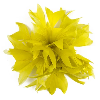 Prírodný Žltý Pierko Kvet Dizajnér Brošňa Pin Ručné Darček Hairclip pre Dámy Príslušenstvo Hostiny, Svadobné Party Šperky