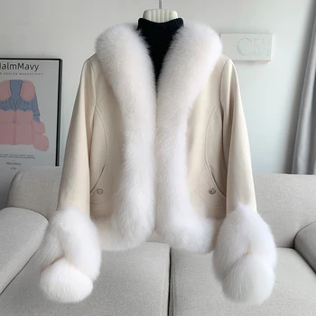 PUDI Módny Dizajn Kačica Nadol Podšívka Zimná Bunda Ženy, Skutočné Fox Kožušiny Teplé Luxusný Kabát CT310